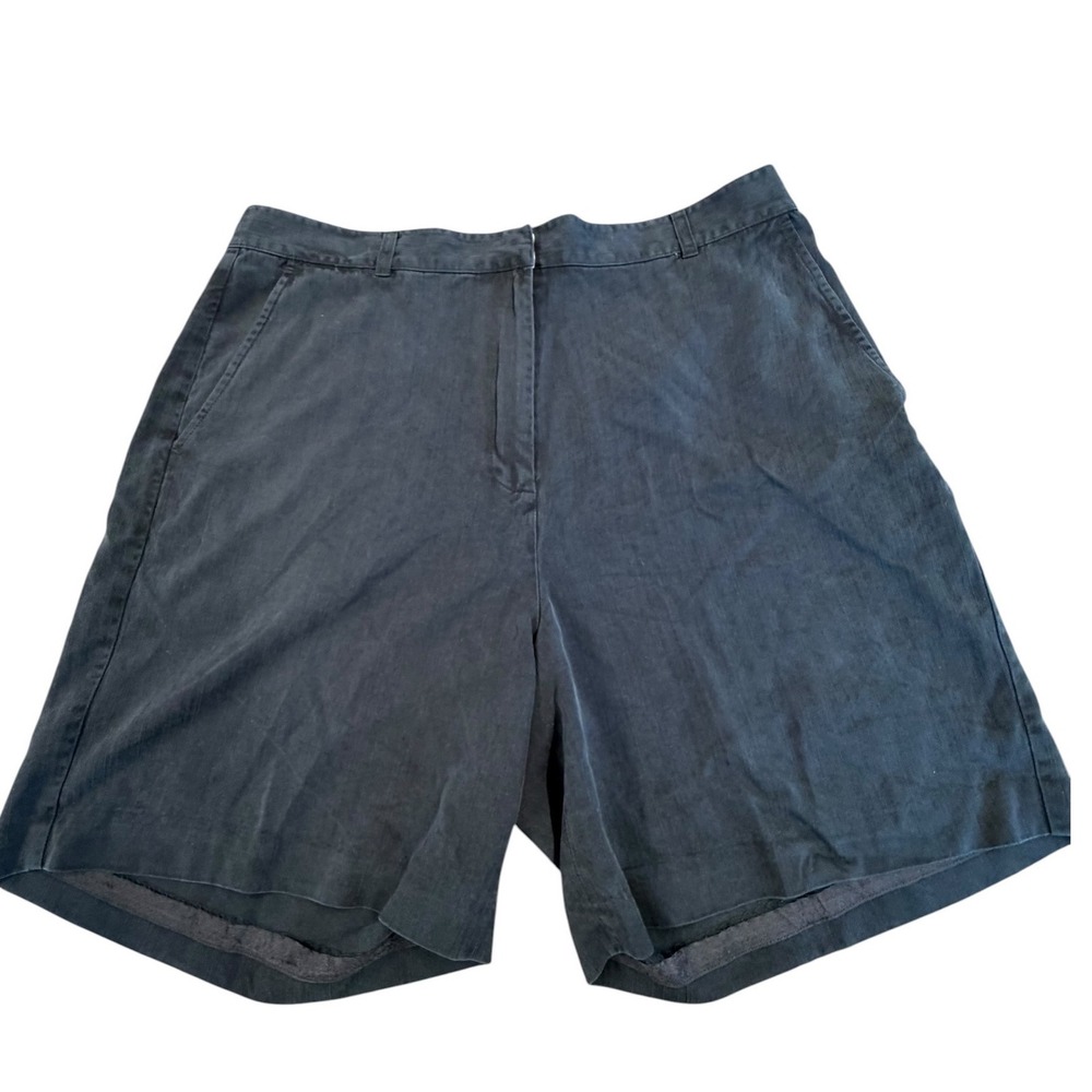 Tommy Bahama Womens 12‎ Navy Blue 100% Silk Herringbone High Rise Bermuda Shorts